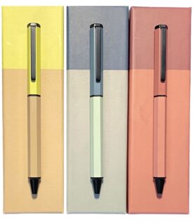 Hexagonal Coloured Pens - Boxed Gift Pens (x3)