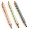 Pastel Push Top Metal Pens - in grey pen pouch (x3) - Image 3
