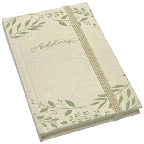 A6 Address Book - Green Leaves