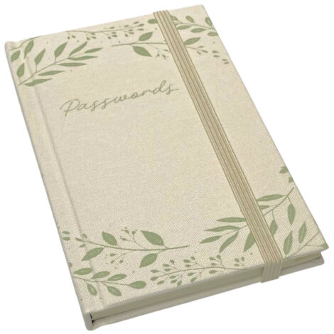 A6 Password Book - Green Leaves